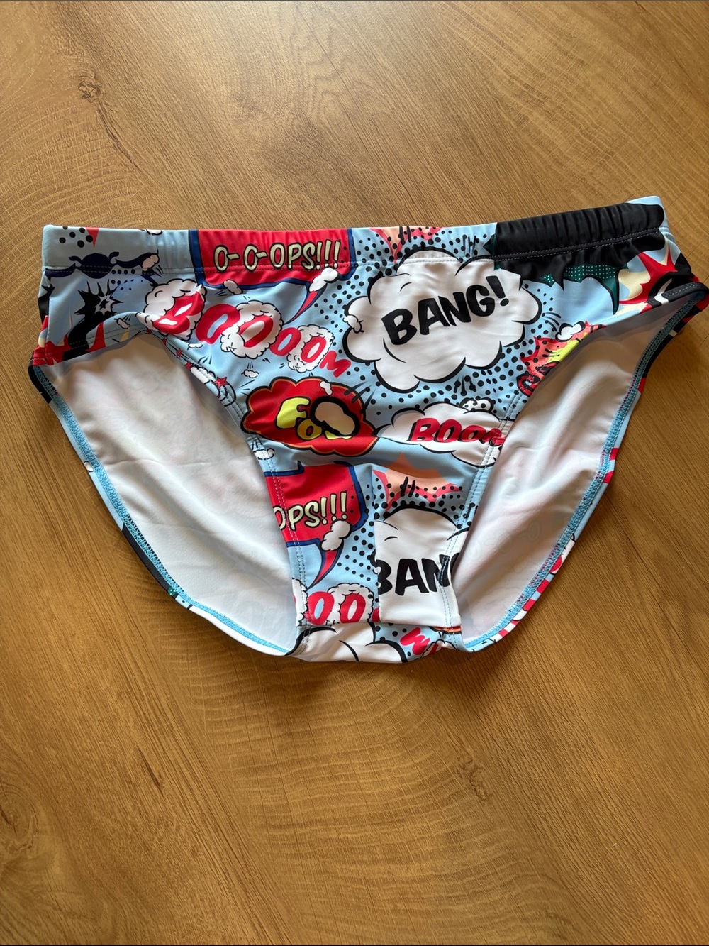 Comic Pop Art Swim Briefs with Bang Graphic